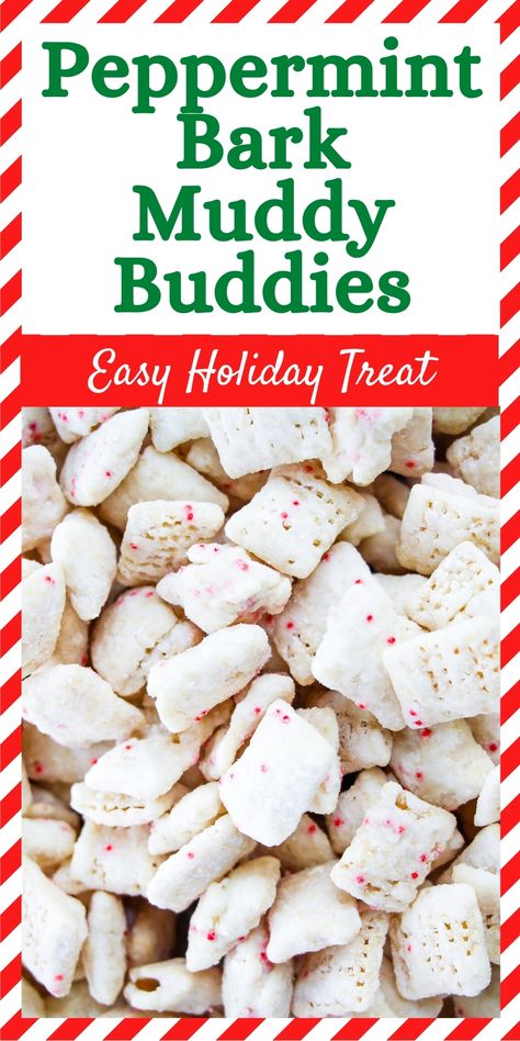 Christmas Bits And Bites, Reindeer Peppermint Crunch, Funfetti Muddy Buddies, Peppermint Muddy Buddies, Reindeer Chow Muddy Buddies, Christmas Reindeer Chow, Reindeer Snack Mix Recipes, Fall Muddy Buddies Recipe, No Bake Peppermint Bark Snowballs