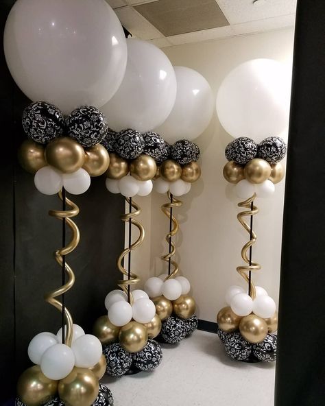 Columns Decor, Interior Makeover, Instagram Light, Prom Decor, Diy Balloon Decorations, 80th Birthday Party, Birthday Balloon Decorations, Balloon Centerpieces, Father Daughter Dance