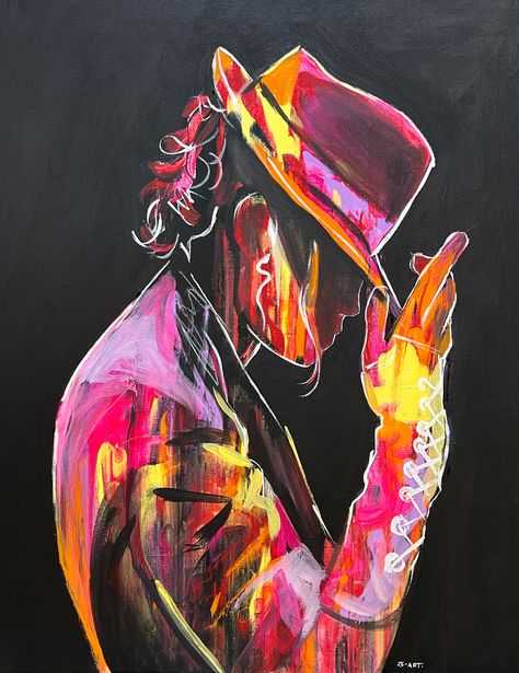 Painting Michael Jackson, Michael Jackson Painting, Michael Jackson Poster, Michael Jackson Drawings, Cap Drawing, Michael Jackson Dance, Teens Room, Michael Jackson Art, Mandala Wallpaper