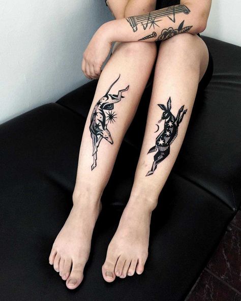 Black Rabbit Tattoo, Greyhound Tattoo, Germany Tattoo, Berlin Tattoo, Tattoo 2024, Shin Tattoo, Rabbit Tattoos, 4 Tattoo, Stomach Tattoos