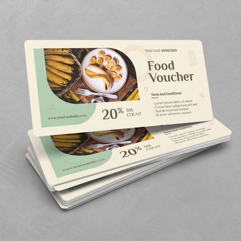 Food Gift Voucher Templates Corporate Identity Food Voucher Design Ideas, Restaurant Voucher Design, Coupon Design Ideas, Gift Voucher Design Templates, Voucher Design Coupon, Voucher Design Ideas, Voucher Design Template, Minimalist Food, Restaurant Card