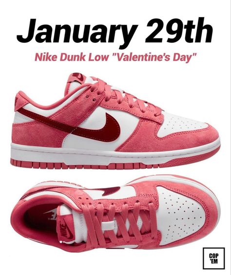 Nike Dunks Valentine, Valentine’s Day Dunks, Valentines Dunks, Valentines Day Dunks, Valentine Dunks, Vday Outfit, Dunks Outfit, Face Ideas, Trendy Shoes Sneakers