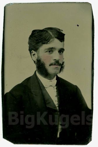 1800s TINTYPE Portrait HANDSOME MAN Mustache & Mutton Chops Facial Hair Tintype Portrait, Man Mustache, Mutton Chops, Great Beards, People Of Interest, Handsome Man, Hair And Beard Styles, Beard Styles, Vintage Photographs