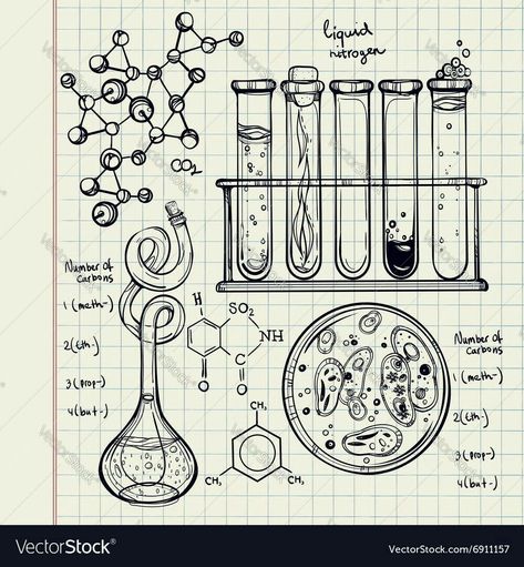 Alchemy Chemistry, Chemistry Drawing, Tattoo Elements, School Doodle, Science Drawing, Science Doodles, Chemistry Art, School Book Covers, Piskel Art