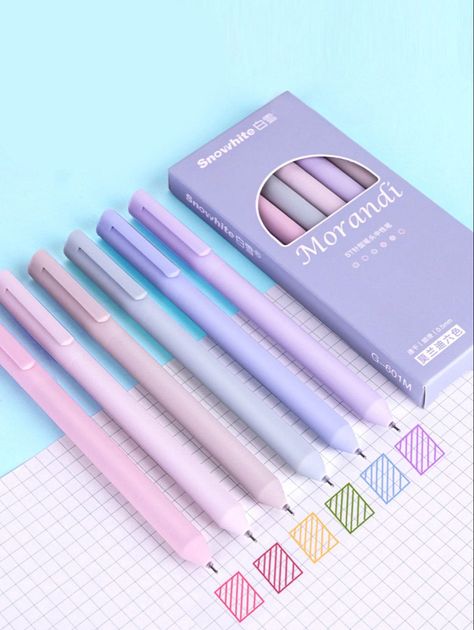 Cute Gel Pens, Stationary Supplies Korean Stationery, Cute Art Supplies, Cool Pens, Pastel Pens, Nice Pens, Aesthetic Pens, Colorful Pens, Pretty School Supplies