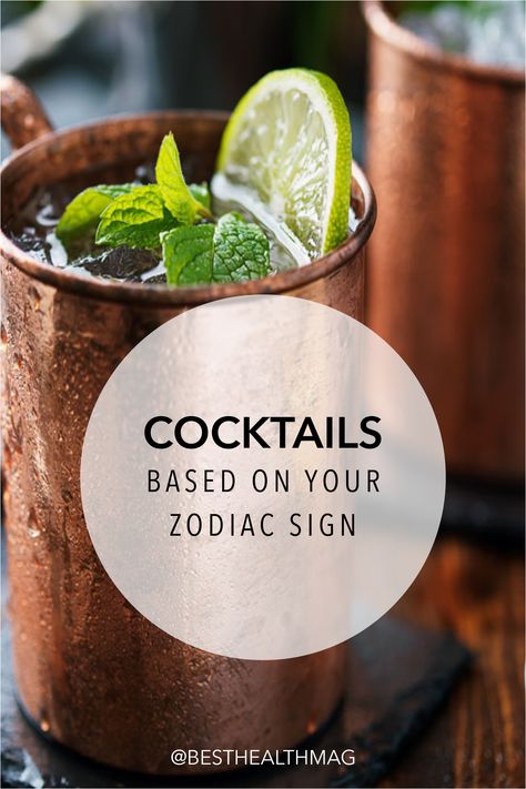 Zodiac Signs Party Theme, Zodiac Cocktails, Cosmic Cocktails, Tiki Drinks Cocktails, Moscow Mule Drink, Mule Drink, Spiked Lemonade, Yummy Cocktails, Drink Names