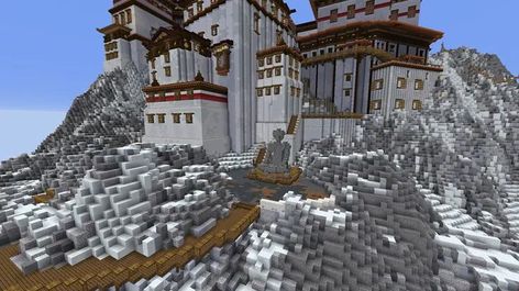 Mountain Monastery, Minecraft Mountain, Minecraft Castle Designs, Minecraft Houses Survival, Minecraft Castle, Minecraft Map, Amazing Minecraft, Minecraft Construction, Minecraft Inspo