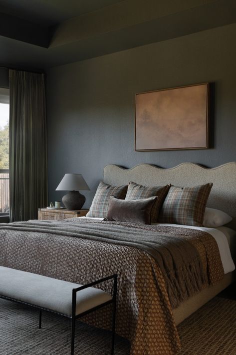 11 Best Moody and Romantic Bedroom Paint Colors | Our Aesthetic Abode Cozy And Moody Bedroom, Best Moody Bedroom Paint Colors, Kendall Charcoal Bedroom, Color Drenching Bedroom Moody, Scones Bedroom, Primary Bedroom Paint Colors, Romantic Bedroom Paint Colors, Moody Bedroom Colors, Color Drenching Bedroom