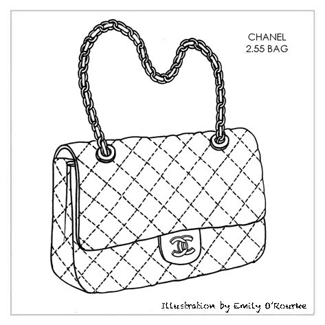 CHANEL - 2.55 BAG - Designer Handbag Illustration / Sketch / Drawing / CAD / Borsa Disegno Handbag Illustration, Tas Chanel, Chanel Handbags Classic, Disney Gifs, Handbags Chanel, Bag Illustration, Drawing Bag, Chanel Purse, Handbags Affordable