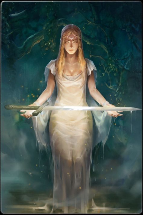 Lady of the Lake Mists Of Avalon, Roi Arthur, Lady Of The Lake, Arthurian Legend, Lake Art, King Arthur, Mystical Creatures, Arte Fantasy, Medieval Fantasy