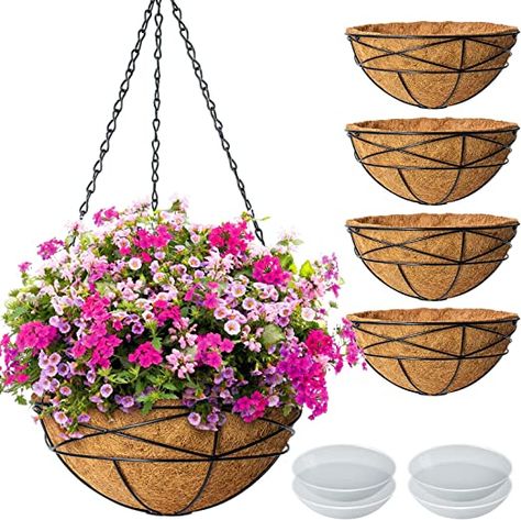 Metal Hanging Planters, Hanging Flower Baskets, Hanging Plant Holder, Hanging Flower Pots, Basket Planters, Plant Basket, Hanging Flowers, Hanging Pots, Hanging Basket