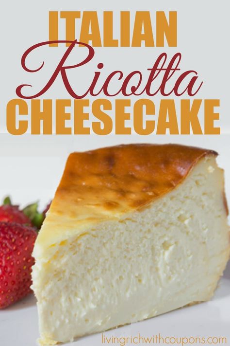 Italian Ricotta Cheesecake, Great Recipe! Italian Ricotta Cheesecake, Oatmeal Crust, Mascarpone Cheesecake, Glutenfri Baking, Makanan Italia, Chocolate Honey, Cherry Topping, Ricotta Cheesecake, Cheesecake Lovers