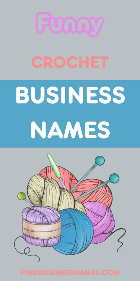 Looking for a laugh? Explore these hilarious funny crochet business names that will make your crafting brand unforgettable! 

From puns to witty wordplay, find the perfect name to tickle your customers' funny bones. 

#CrochetBusinessNames Crochet Puns Funny, Crochet Group Names, Crochet Puns, Funny Crochet, Funny Bones, Knitting Group, Way To Success, Crochet Humor, Crochet Shop