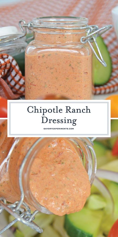 Chipotle Ranch Dressing Recipe, Pizza Dipping Sauce, Chipotle Ranch Dressing, Chipotle Dressing, Chipotle Ranch, Ranch Dressing Recipe, Ranch Recipe, Homemade Condiments, Salad Dressing Recipes Homemade