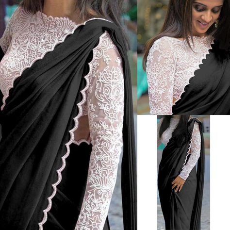 *HK-1224*♠️♠️♠️ *LAUNCHING NEW ĐĚSIGNER PARTY WARE FANCY EMBROIDERY WORK AND MOTI WORK SAREES WITH BOUSE*👌 🧶 *FABRICS DETAILS* 🧶 HEAVY GEORGETTE SAREES WORK HEAVY EMBROIDERY WORK CUT PALLU AND MOTI LACE BORDER WORK HEAVY EMBROIDERY BLOUSE FABRICS HEAVY BUTTERFLY NET 1 MTR UNSTITCH WITH FULL SLEEVE WITH HEAVY WORK Moti Lace, New Saree Style, Blue Blouse Designs, Blouse Designs High Neck, Simple Saree Designs, Butterfly Net, Latest Blouse Designs Pattern, New Saree, Lehenga Designs Simple