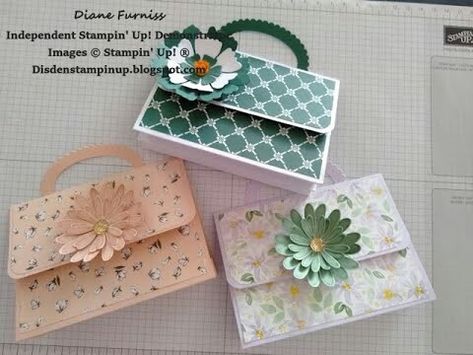 Paper Purse Gift Card Holder Diy, Purse Gift Card Holder Template, Handbag Cards Ideas, Thank You Gift Card Holder, Paper Gift Card Holder Diy, Gift Card Holders Stampin Up Tutorials, Stampin Up 3d Projects Gift Ideas, Stampin Up Gift Card Holder Ideas, Handbag Card Tutorial