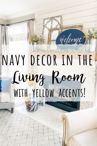 Navy Living Room Decor, Blue And Cream Living Room, Mustard Living Rooms, Blue And Yellow Living Room, Yellow Decor Living Room, Home Decor Yellow, Yellow Dining Room, Navy Living Rooms, Navy Decor