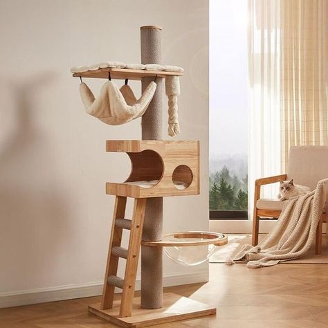 Cat Tower for Big Cats $1999.99 and FAST US Shipping Tag a friend who would love this! #outlet #shoppingtime Hammock Tree, Wooden Cat Tree, Cat Tree House, Cat Climbing Frame, Cat Towers, Play Furniture, Wood Cat, Climbing Frame, Cat Scratching Post