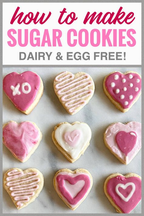 Soft Cut-Out Sugar Cookies Dairy & Egg Free | Milk Allergy Mom Royal Icing No Egg, Dairy Free Egg Free Cookies, Egg Free Sugar Cookie Recipe, No Egg Sugar Cookies, Sugar Cookie Recipe No Egg, Dairy Free Sugar Cookie Recipe, Eggless Sugar Cookie Recipe, Allergy Free Cookies, Egg Free Cookies Recipes