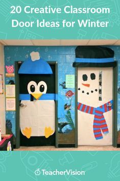 January Door Decorations Classroom Preschool, Winter Door Ideas, Winter Door Ideas For Classroom, Penguin Classroom Door, Winter Door Decorations For School, Winter Classroom Door Ideas, Door Ideas For Classroom, January Door Decorations, Class Room Door