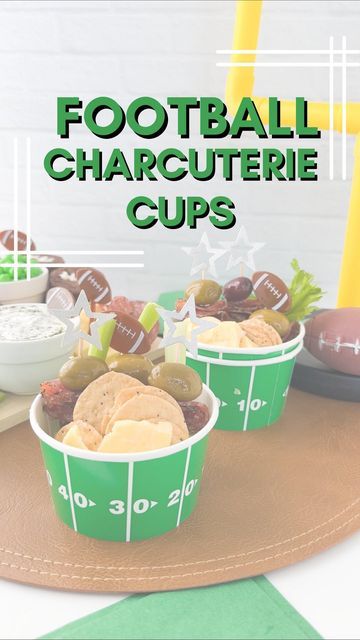 Football Charcuterie, Super Bowl Treats, Charcuterie Cups, Team Snacks, Football Cups, Football Snacks, Football Party Food, Snack Board, Superbowl Snacks