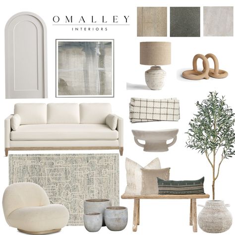 White Sofa Mood Board, Scandi Mood Board Interior Design, Japandi Materials Board, Organic Mood Board Interior, Bali Mood Board Interior, Natural Contemporary Interior, Minimalist Mood Board, Interior Design Guidelines, Design Inspiration Board