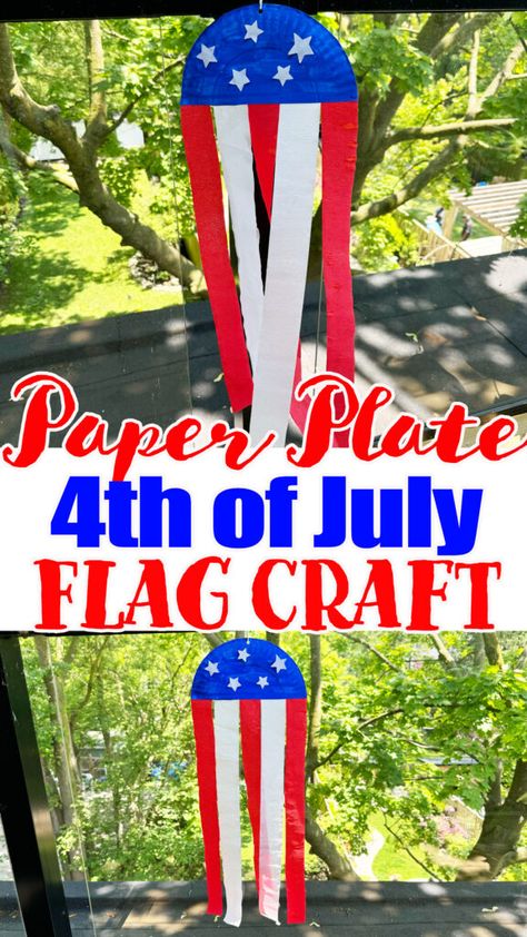 Paper Plate Fourth of July Flag Craft - Happy Toddler Playtime 4th Of July Toddler Crafts, 4th Of July Crafts For Toddlers, Fourth Of July Activities, 4th Of July Crafts, Preschool Play, Crafts For Toddlers, Flag Crafts, 4th July Crafts, Homeschool Room