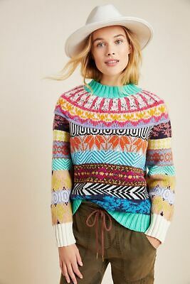 !@# NEW! Anthropologie Ryan Fair Isle Sweater size large... Stylish Knitwear, Crochet Lingerie, Knitwear Trends, Multicolor Sweater, Fair Isle Sweater, Women's Sweaters, Cool Sweaters, Knitting Inspiration, Knitting Designs