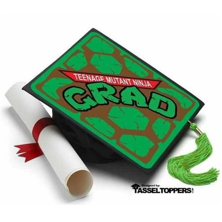 Info The Teenage Mutant Ninja Turtles are four fictional teenage anthropomorphic turtles, named after four Renaissance Italian artists, who were trained by their anthropomorphic rat sensei in the art of ninjutsu. About A Tassel Topper is the ultimate form of self expression and is the professional way to decorate your graduation cap. We print your design on a durable sheet of plastic that fits directly on top of your graduation cap with the help of our adhesives. The Tassel Topper won't damage y Kindergarten Graduation Pictures, Graduation Cap Tassel, Grad Hats, Grad Cap Topper, Grad Cap Decorated, Graduation Hats, Graduation Cap Decoration Diy, High School Graduation Cap, Grad Cap Designs