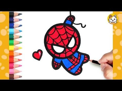 (2) Spiderman Drawing Easy | How to Draw Cartoon Spiderman | Easy Step by Step Tutorial For Kids - YouTube Cartoon Spiderman Drawing Easy, Cute Spiderman Drawing Easy, Spider Man Simple, Easy Cartoon Drawings Step By Step, Easy Spiderman Drawing, Spiderman Drawing Easy, How To Draw Spiderman, Cartoon Spiderman, Spider Cartoon