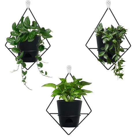 PRICES MAY VARY. 【Self Watering Wall Planter】Self-watering wall planter is divided into a planting layer and a water storage and a drainage layer, there is a drainage port at the bottom of the planting layer, which can drain the excess water to the lower water storage and drainage layer in a timely manner, avoiding the plant root system from soaking and rotting. When the plants are short of water, the absorbent cotton rope can be used to let the plants get water in time and keep them healthy. 【M Wall Mounted Plant Holder, Plastic Hanging Planters, Planters For Indoor Plants, Succulent Wall Planter, Wall Plant Holder, Wall Planters Indoor, Plants Hanging, Wall Mounted Planters, Hanging Wall Planters