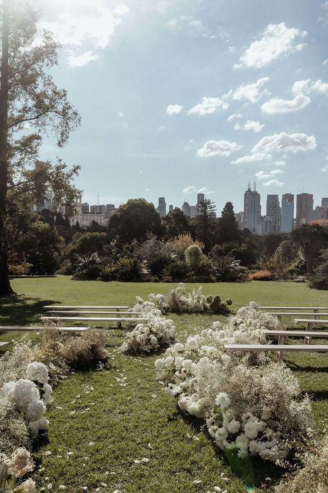 Australian entrepreneur Gretta van Riel's classic wedding Botanical Photoshoot, Leaning Art, Floral Aisle, Liz Martinez Bridal, Bridal Skin, Classic White Wedding, Bridal Alterations, Aisle Flowers, White Wedding Theme