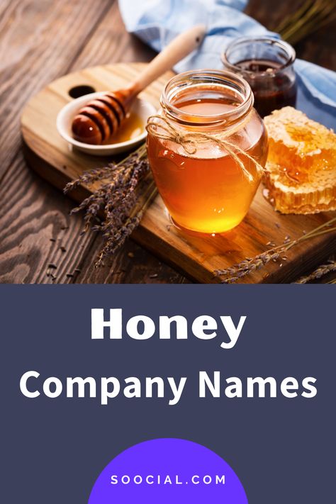 Honey Names Ideas, Honey Name, Honey Bee Logo, Honey Business, New Business Names, Bakery Names, Business Name Ideas, Honey Brand, Bee Farm