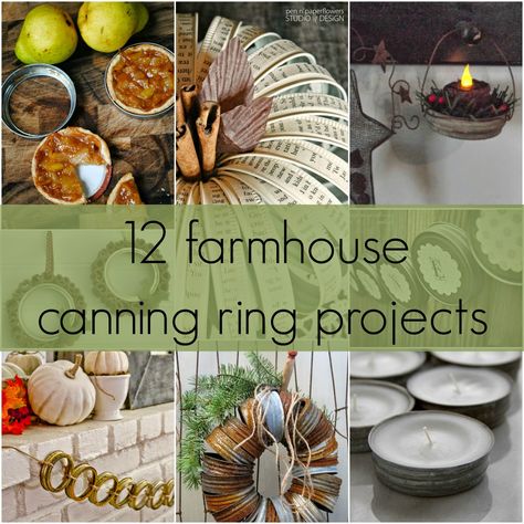 From The Farm Blog Hop & What To Do With Canning Jar Rings Jar Rings Crafts, Canning Jars Crafts, Mason Jar Lids Crafts, Jar Lid Crafts, Diy Canning, Diy Crafts For Boyfriend, Canning Jar Lids, Canning Lids, Diy Jar Crafts