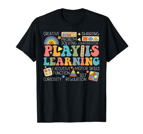 PRICES MAY VARY. design with funny quote Play Is Learning for Kindergarten Teacher, Preschool, elementary, student, kids, gift for back to school, first day of school this funny tee for teacher, child, son, daughter, boy, girl, Kindergarten Teacher student Lightweight, Classic fit, Double-needle sleeve and bottom hem Learning For Kindergarten, First Day Of School Funny, Kindergarten Teacher Appreciation, Learning Kindergarten, Teacher Preschool, Prek Teacher, Preschool Teacher Shirts, Kindergarten Teacher Shirts, Elementary Teaching