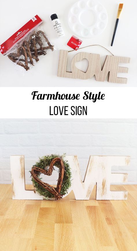 Love Wood Signs, Pretty Farmhouse, Love Wood Sign, T Craft, Valentines Inspiration, Simple Crafts, Diy Valentines Decorations, Valentine's Day Printables, Diy Wood Signs