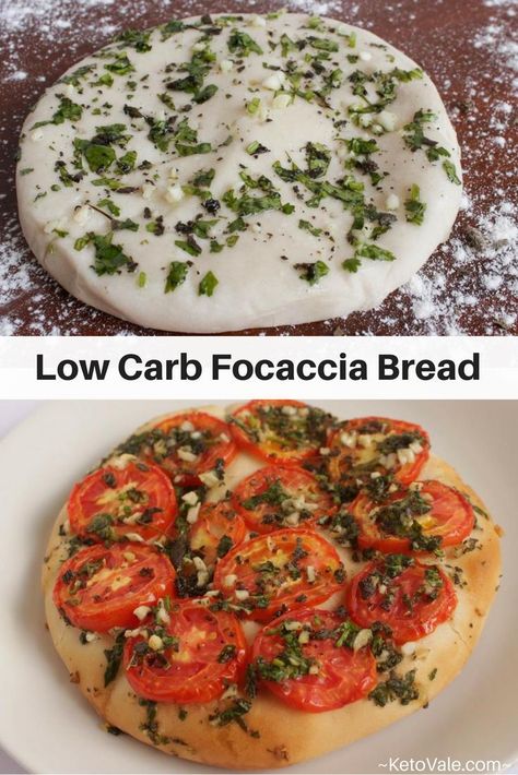 Low Carb Focaccia Bread Pan Keto, Keto Breads, Recetas Keto, Focaccia Bread, Low Carb Baking, Low Carb Pizza, Low Carb Bread, Low Carb High Fat, Keto Bread