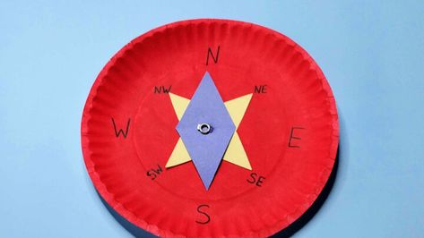 Pretend Paper Plate Compass Craft For Kids Compass Craft For Kids, Compass Craft, Free Educational Websites, Camping Coloring Pages, Edible Crafts, Science Activities For Kids, A Compass, Outdoor Activities For Kids, Science Fair Projects