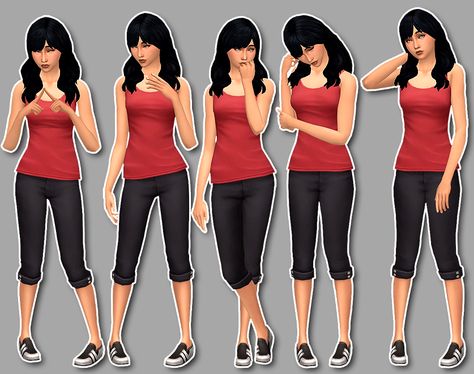 As one of my first pieces of TS4 CC I made a set of shy poses for use with the pose player. @emeliaaxx3​ requested that I make the poses usable in CAS and it seemed like a good idea so, here we... Cas Poses, Shy Poses, Shy Pose, Sims Finds, Sims 4 Blog, 4 Poses, My Sims, Sims 4 Cc Makeup, Sims 4 Cc Skin