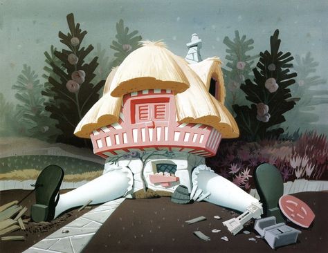 Claud Coats, via http://4.bp.blogspot.com Wonderland House, Alice In Wonderland Original, Alice Rabbit, House Background, All About Rabbits, Alice In Wonderland 1951, Rabbit House, Animation Disney, Miniature Scenes