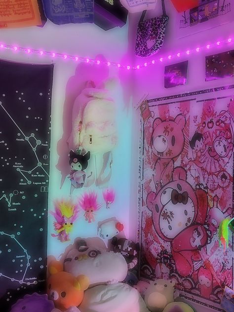 Gloomy Bear Room Decor, Gloomy Bear Bedroom, Gloomy Bear Room, Bear Room Decor, Bear Bedroom, Cutecore Room, Cute Bedroom, Gloomy Bear, Bedroom Inspo