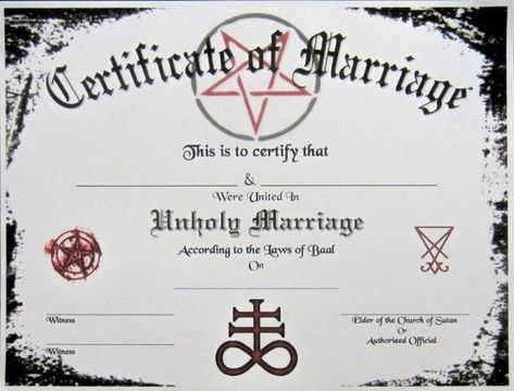 Spiritual Satanism, Laveyan Satanism, Certificate Of Marriage, The Satanic Bible, Spirit Magic, Framed Gifts, Spell Book, Book Of Shadows, Best Friend Gifts