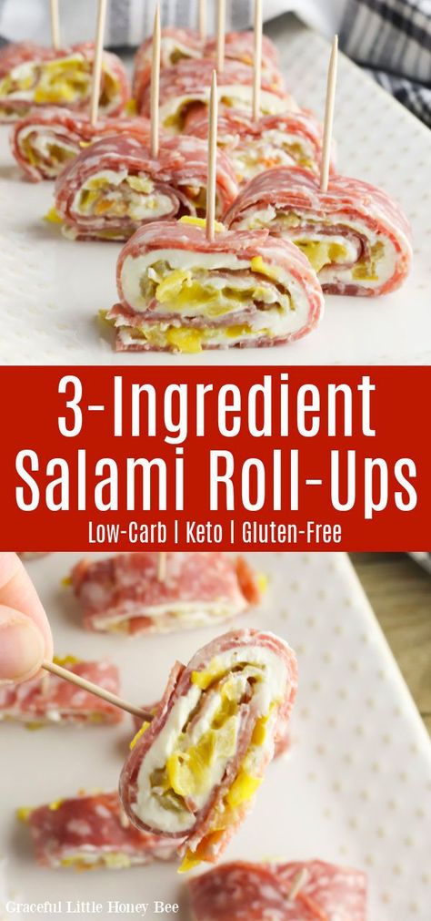 Salami Appetizer, Salami Rolls, Salami Recipes, Cream Cheese Roll Up, Sliced Salami, Cream Cheese Rolls, Low Carb Appetizers, Losing 40 Pounds, Roll Ups