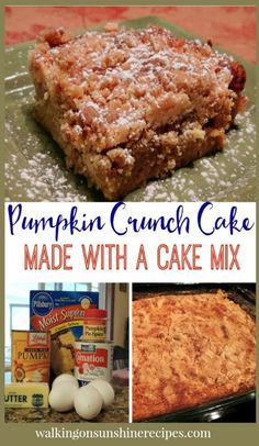 Pumpkin Crunch Recipe, Video Cake, Pumpkin Crunch Cake, Pumpkin Muffins Easy, Pumpkin Crunch, Crunch Recipe, Cakes To Make, Pumpkin Custard, Easy Dessert Recipes