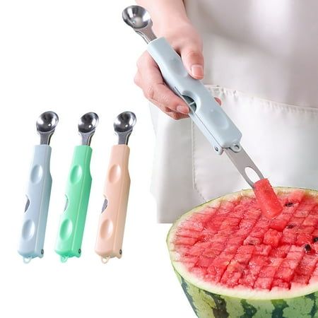 Watermelon Cutter Slicer, 2024 Upgrade Melon Scoop Set, fruit Slicer Cutter Fruit Digging Tool for Home Party Camping Kitchen Gadget Material: Stainless steel Size: 18cmX2.8cmX2cm.  Color: Pink. Vegetable Design, Digging Tools, Kitchen Stainless Steel, Camping Kitchen, Cut Watermelon, Entertaining Friends, Camp Kitchen, Fruit Platter, Home Party