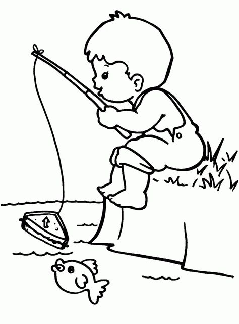 Fishing Coloring Pages Fishing Coloring Pages, Fishing Clipart, Girl Fishing, Sports Coloring Pages, Birth Colors, Incentive Chart, Fish Coloring Page, Boy Coloring, Chart Ideas