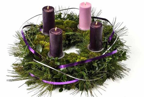 Catholic Advent Wreath, Floral Techniques, Advent Church Decorations, Advent Wreath Diy, Advent Wreath Candles, Advent Wreaths, Wreath Kits, Advent Decorations, Floral Products