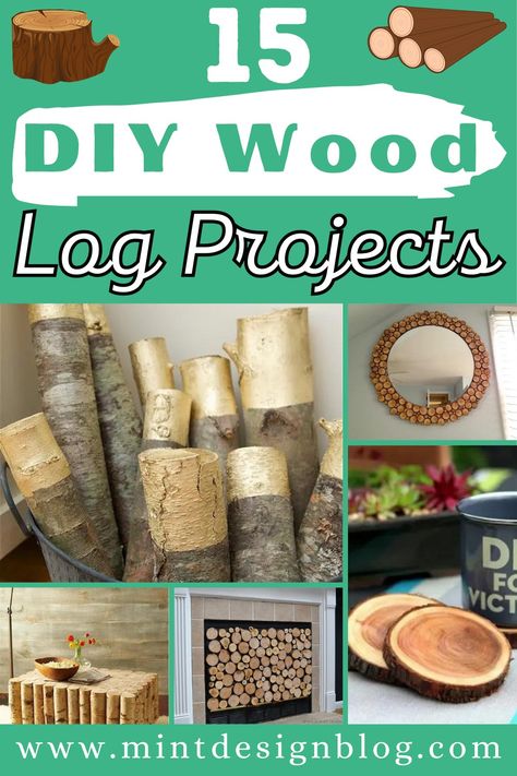 Wood Log Things To Do With Logs Ideas, Diy Log Crafts, Cedar Log Projects, Log Crafts Diy, Log Ideas Diy Projects, Log Wood Projects, Stump Decor, Wood Log Projects, Log Art