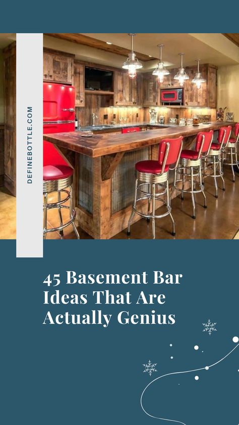 I love basement bars. I think they are always fun, and it is great when the space in the basement is customized for entertaining. This is a wonderful way to turn a drab basement into a fun space. Modern Home Bar Designs Small Spaces, Game Room Bar Ideas, Simple Basement Bar Ideas, Party Basement, Kitchenette Bar, Basement Bar Ideas On A Budget, Small Basement Bar, Basement Sports Bar, Small Basement Bar Ideas