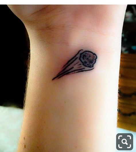 Asteroid Tattoo, Meteor Tattoo, Comet Tattoo, Best Neck Tattoos, Planet Tattoos, Tattoo Reference, Neck Tattoos, Stick And Poke, Neck Tattoo